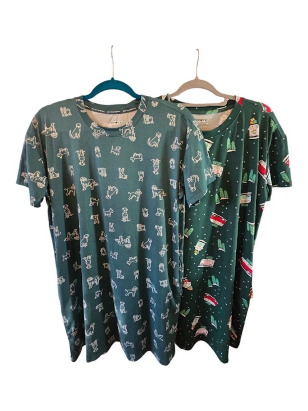 Nightshirts  bundle (2) of sleepwear soft comfy S-M green print Joyspun NWOT